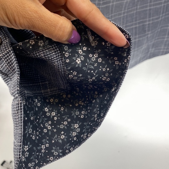 BUGATCHI classic fit side pocket mini plaid black blue button down wedding - Picture 9 of 9